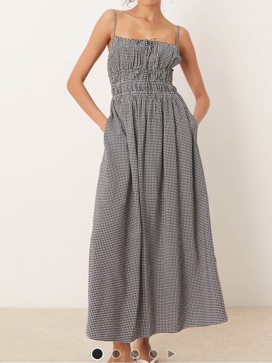 Abercrombie & Fitch Dresses & Skirts - Abercrombie & Fitch Black and White Gingham Smocked Maxi Dress